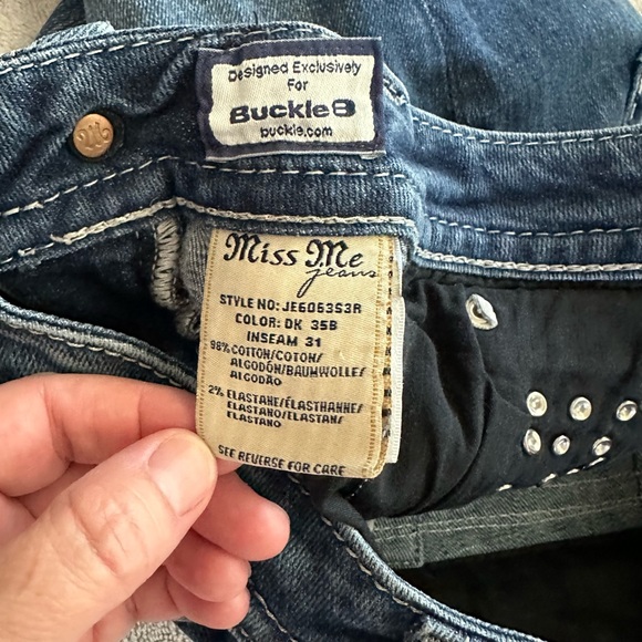 Miss me bling detail skinny denim jeans size 28 - Picture 4 of 5